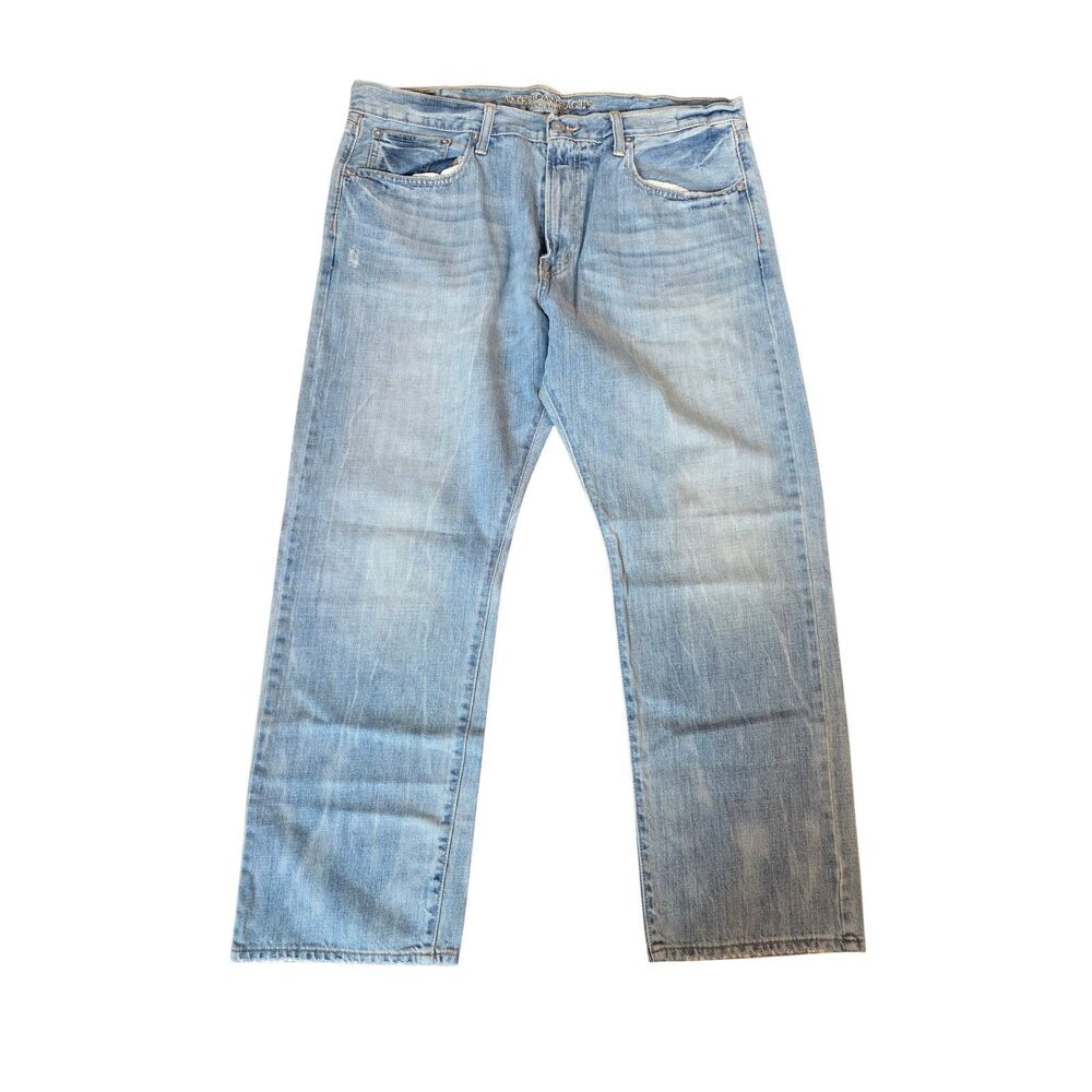 American Eagle Men Relaxed Straight Leg Jeans 100% Cotton Light Wash 38x30